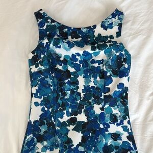 Calvin Klein Blue Floral Business Dress